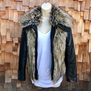 VENUS Faux Fur & Leather Moto Jacket ❤️